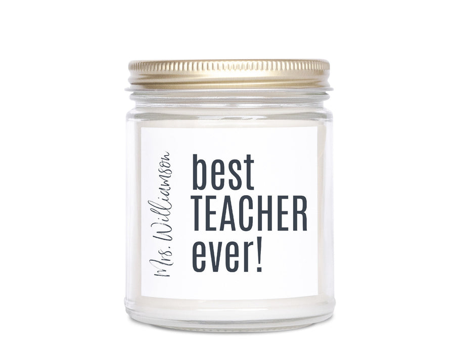 Personalized Candle, teacher gift, gift for teacher, candle for teacher, Teachers name on candle, Personalized gift, Soy, male teacher gift