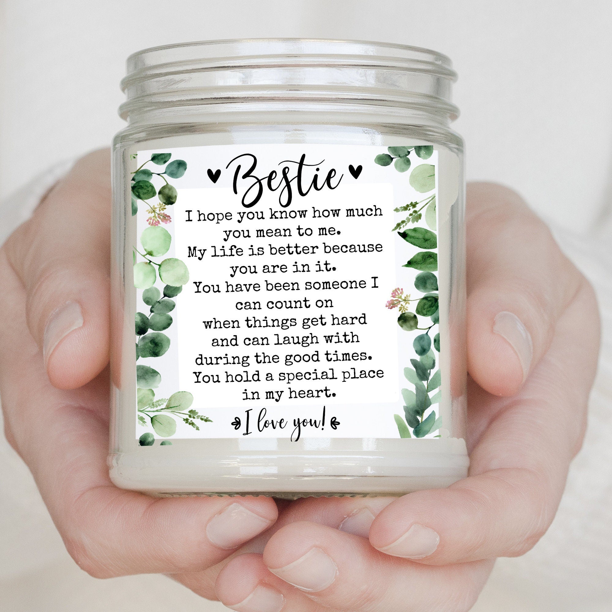 Gift for best friend, Best friend gift, Personalized candle, Personalized gifts, Birthday gift, Soy candle, Custom candle, small gift