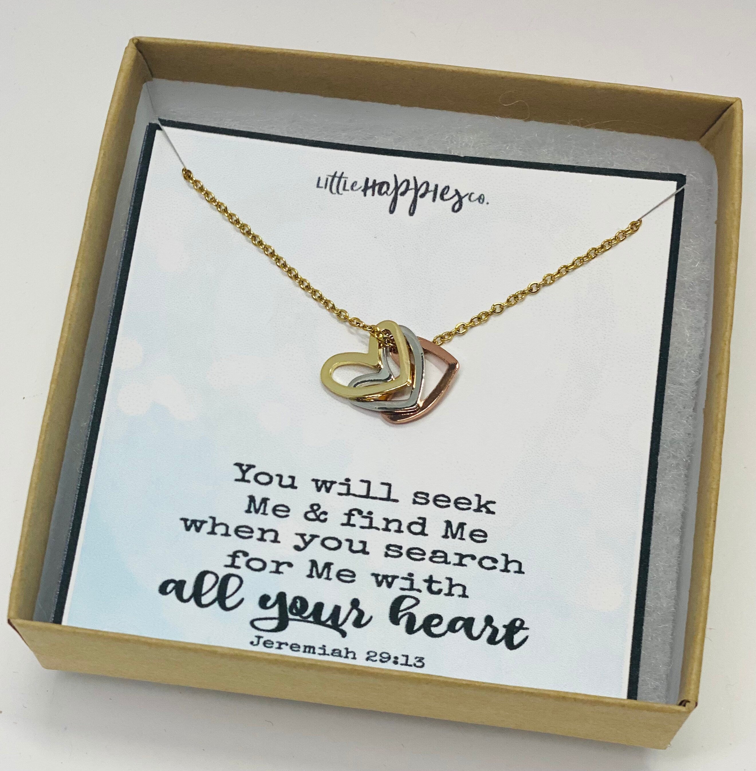 Christian Jewelry, Confirmation gift, Seek you with all your heart, Christian gift, Christian jewelry, Christmas gift