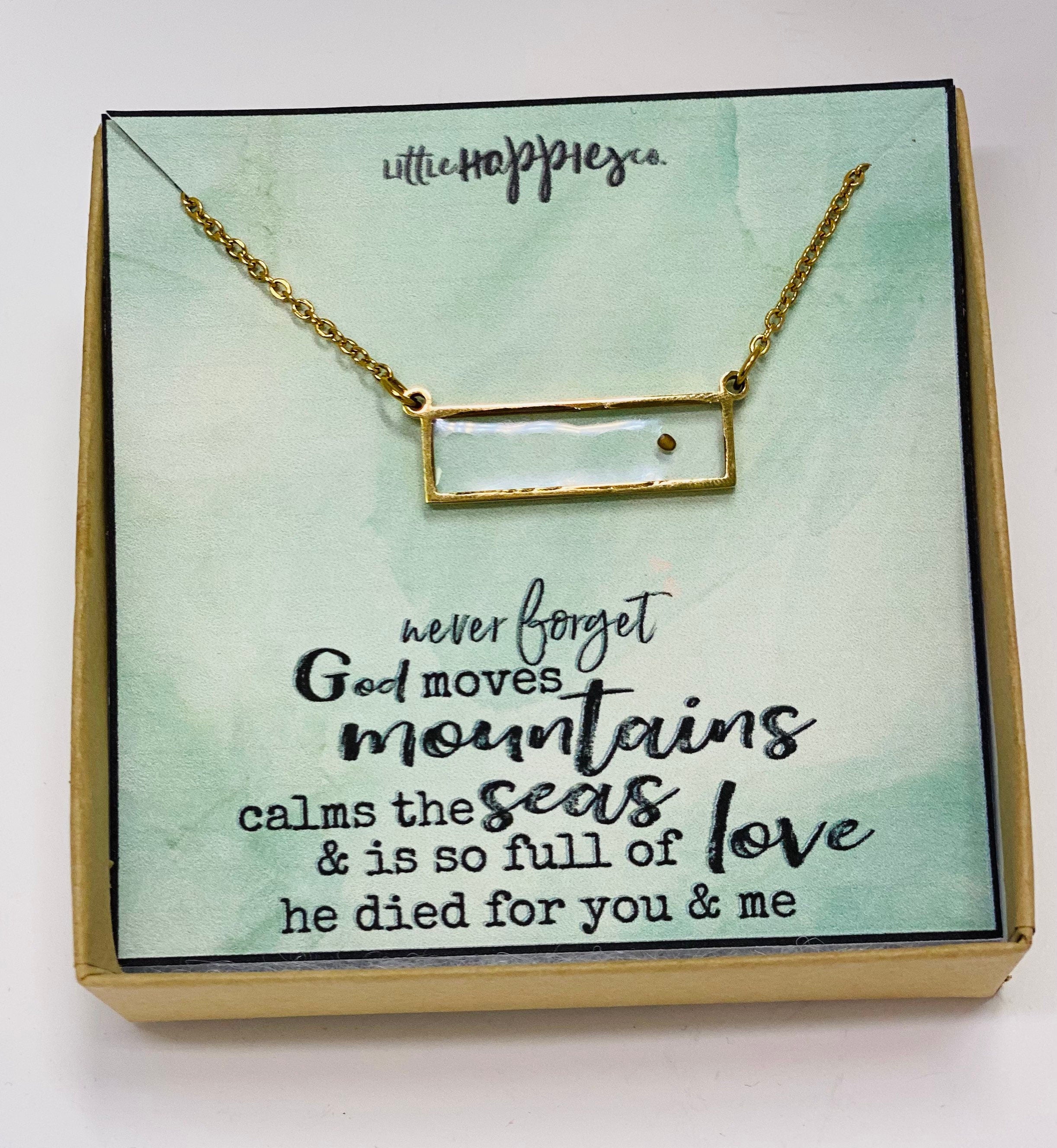 God moves mountains, real mustard seed, christian jewelry, sympathy gift, grief gift, miscarriage, gift for friend