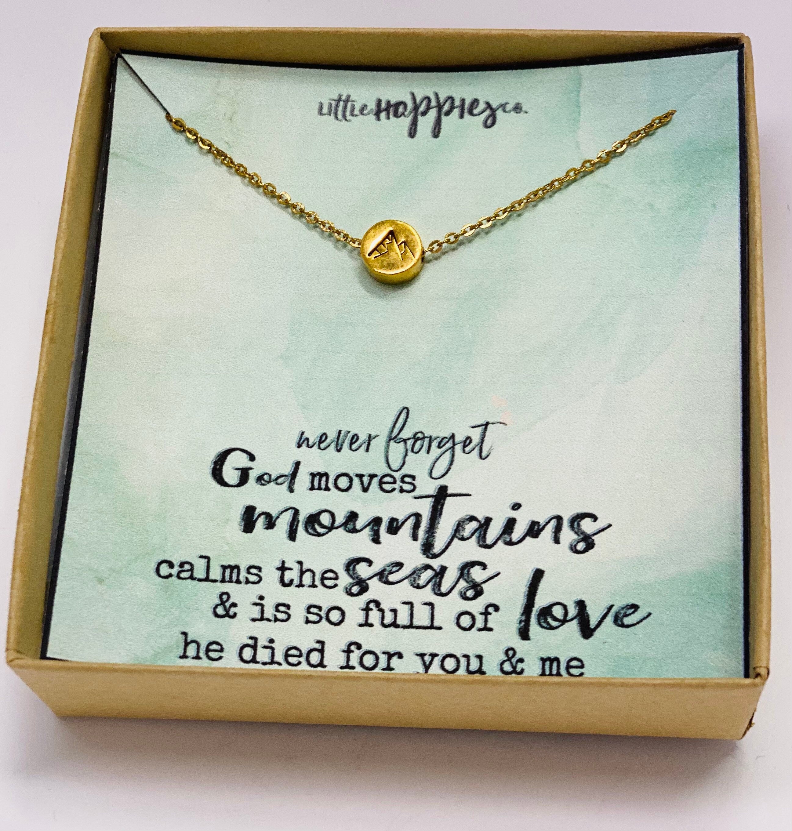 Mountain Necklace, Mountain Jewelry, Faith necklace, Dainty Necklace, Encouragement gift, Christian Jewelry, Gift for her, Rose gold, Heart