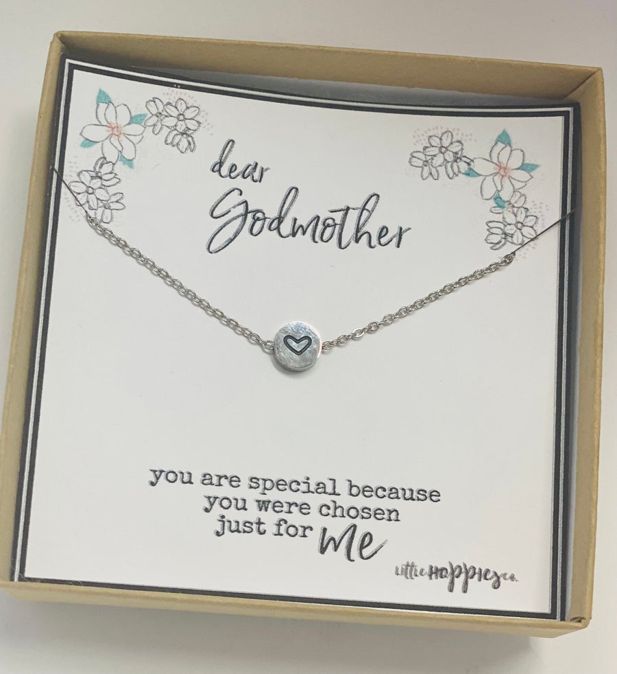 Gift for Godmother, Godmother gift, Godmother necklace, Gift for Godmother, Heart necklace, from goddaughter