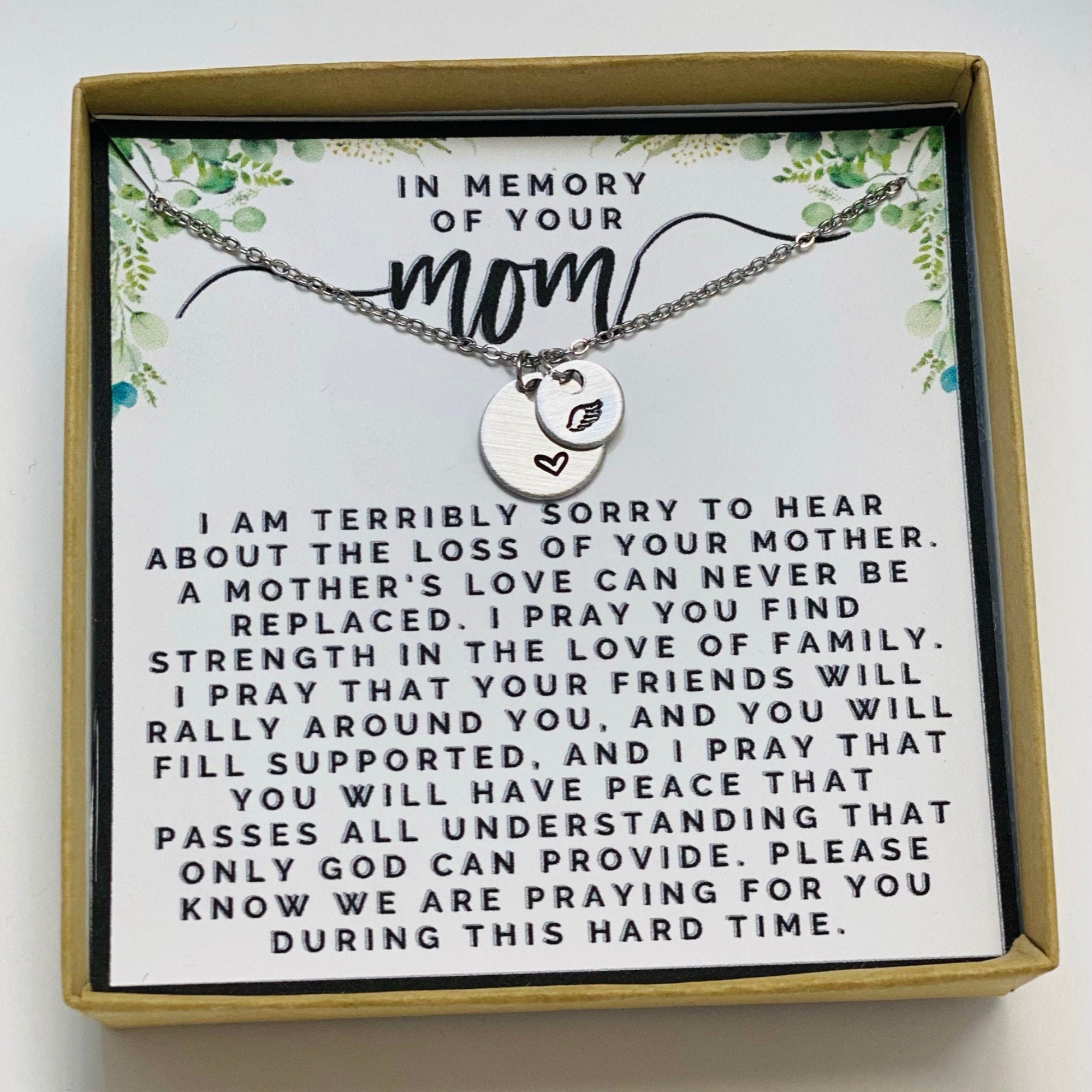 Loss of mom, Loss of mother gift, Loss of mother, Loss of mother jewelry, Loss of mother necklace, Grief gift, Sympathy gift, Keepsake gift