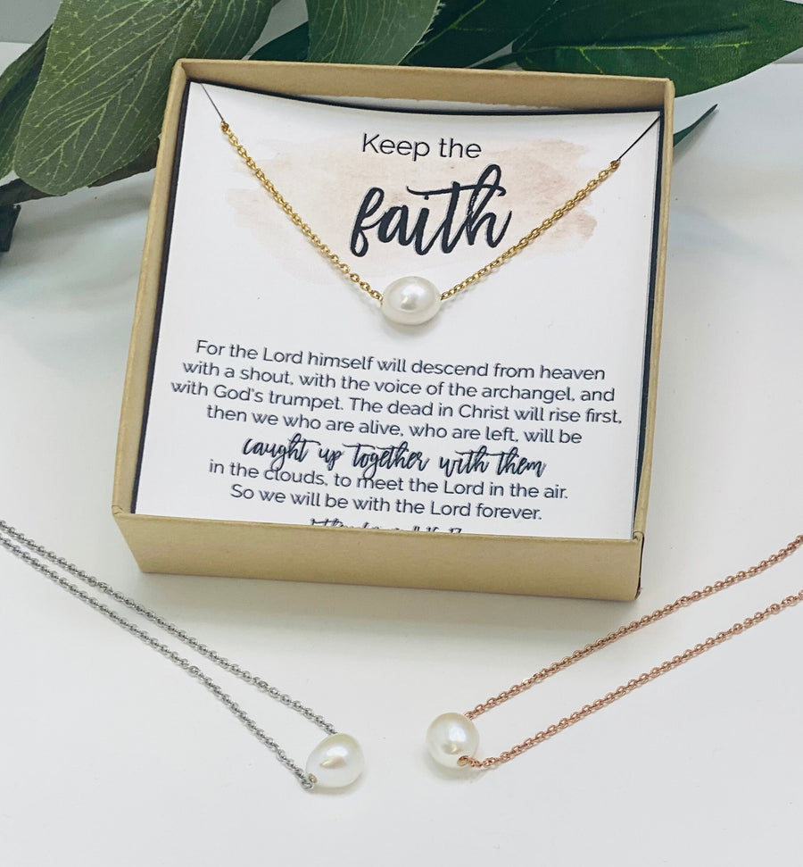 Faith gift, 1 Thessalonians, Faith card + necklace, Keep the faith, Keep the faith necklace, Christian necklace, Christian gifts, Gift shop