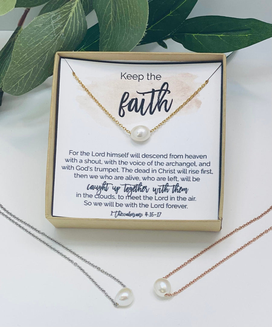 Faith gift, 1 Thessalonians, Faith card + necklace, Keep the faith, Keep the faith necklace, Christian necklace, Christian gifts, Gift shop