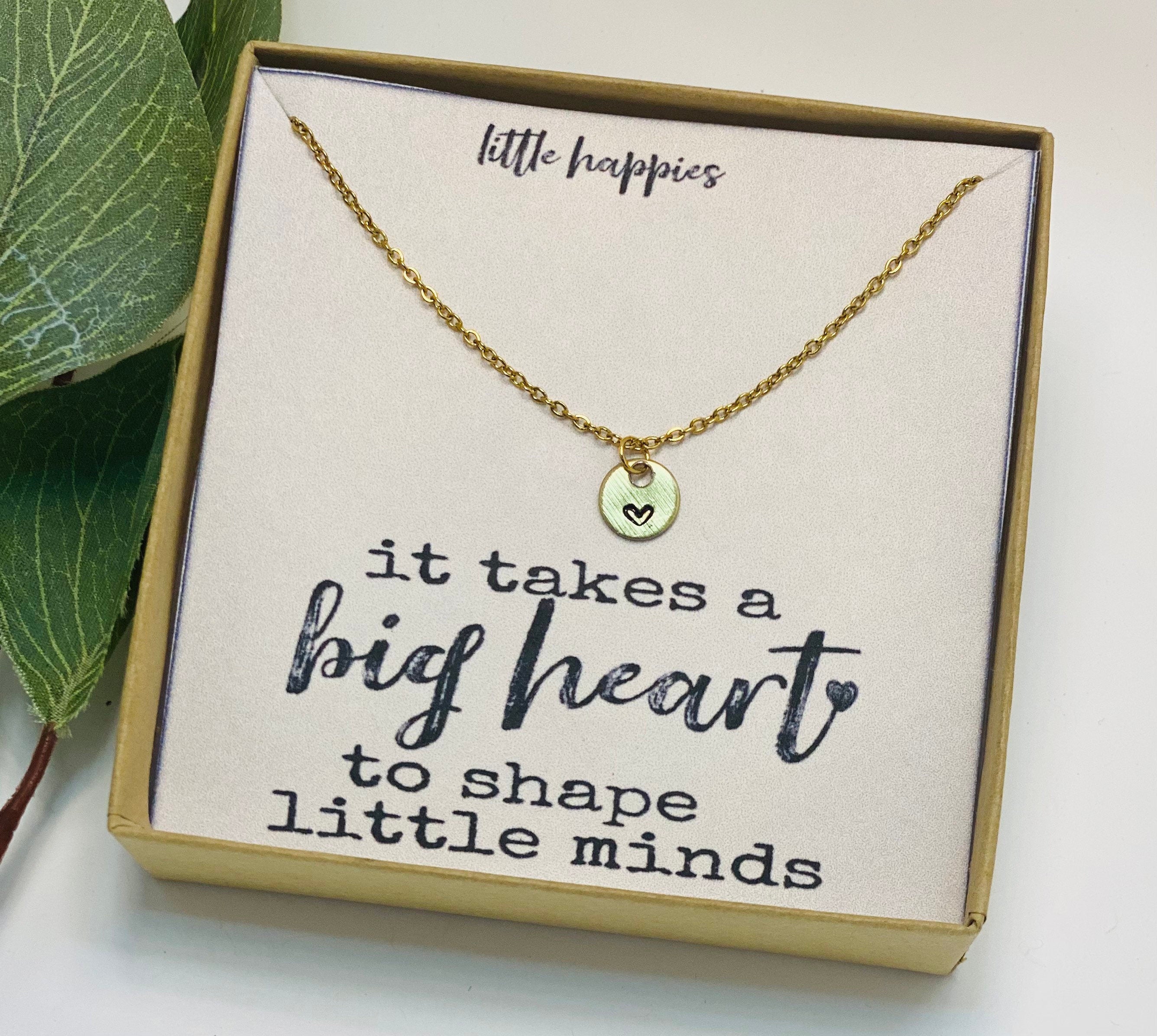 Teacher gift, teacher necklace, heart necklace, teacher Appreciation gift, gift for her, back to school gift, inexpensive teacher gift