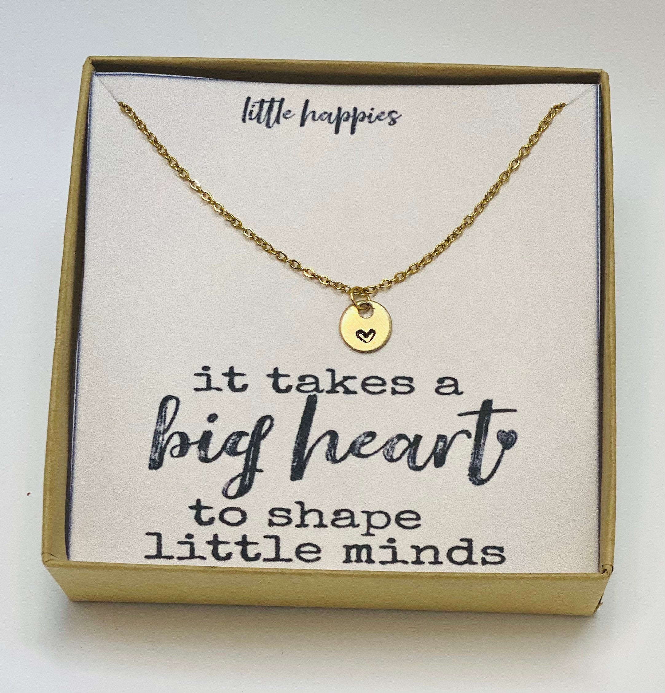 Teacher gift, teacher necklace, heart necklace, teacher Appreciation gift, gift for her, back to school gift, inexpensive teacher gift