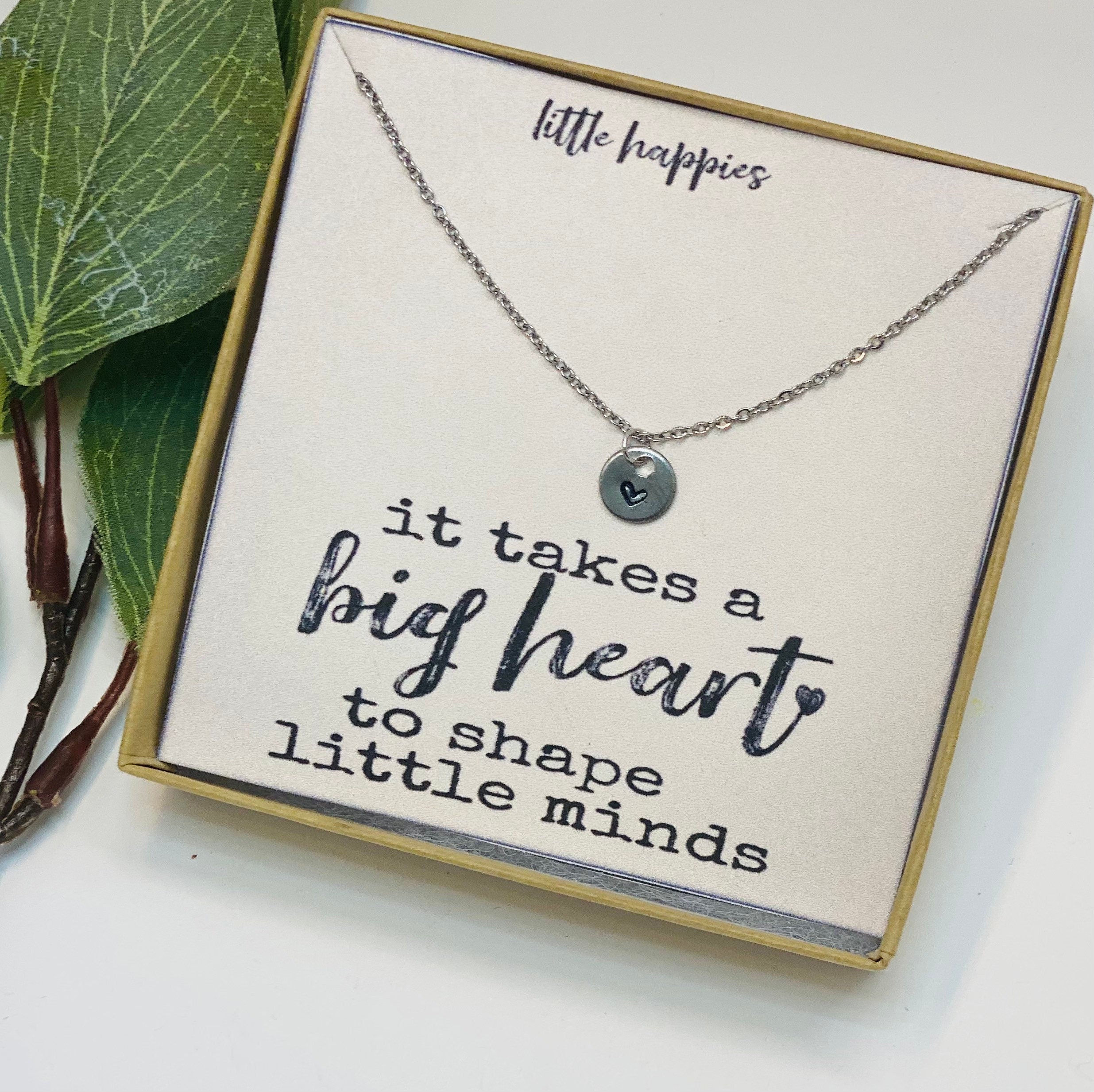 Teacher gift, teacher necklace, heart necklace, teacher Appreciation gift, gift for her, back to school gift, inexpensive teacher gift