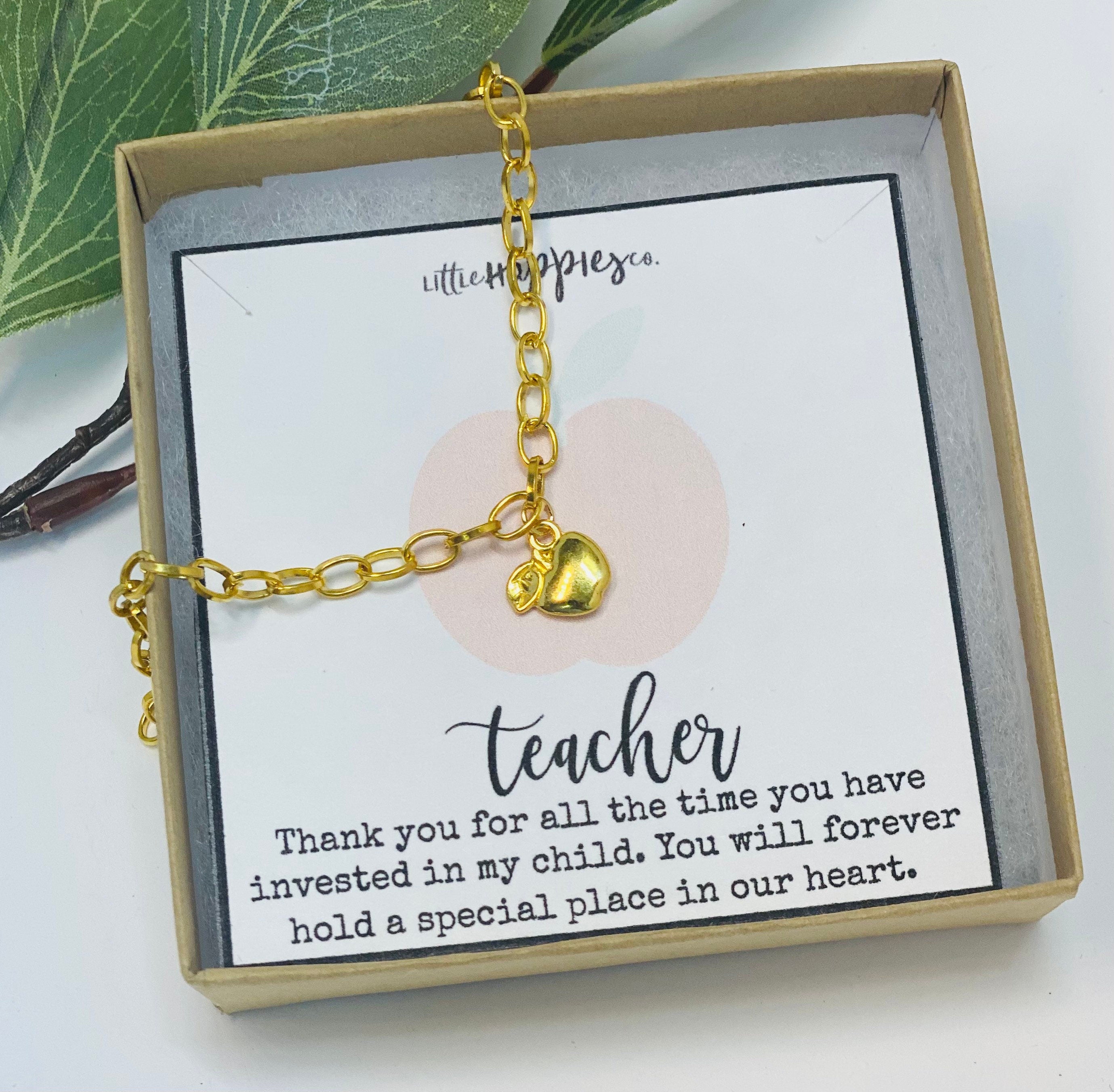 Teacher bracelet, Apple bracelet, Teacher gifts, Best teacher gifts, Apple charm bracelet, Christmas gift for teachers, Teacher birthday
