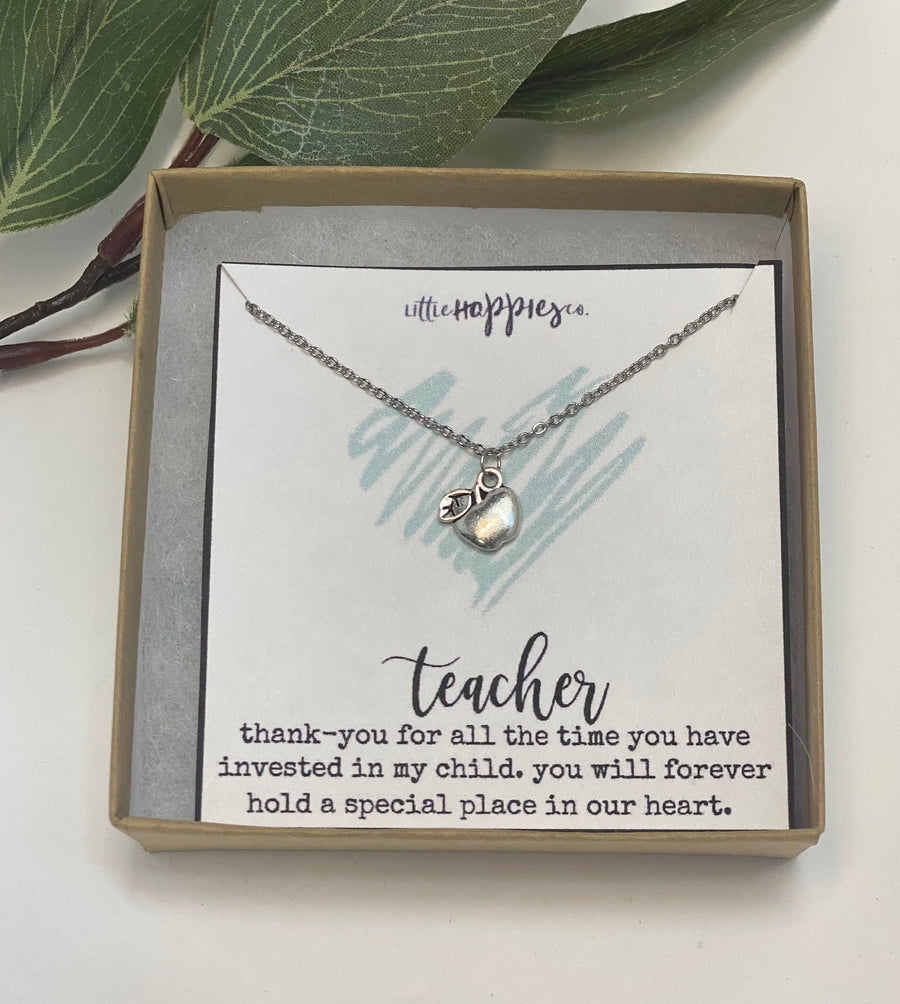 Apple necklace, Christmas Gift for teacher, Teacher gifts, Gift for teacher, Gift for Teacher, Teacher Gift