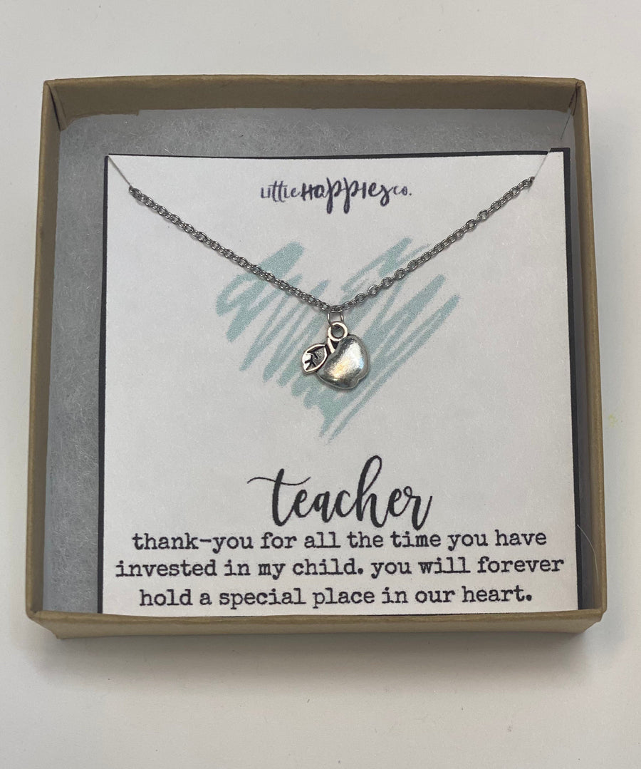 Apple necklace, Christmas Gift for teacher, Teacher gifts, Gift for teacher, Gift for Teacher, Teacher Gift