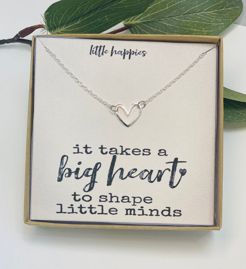It takes a big heart to shape little minds, Thank you teacher, teacher gift, teacher appreciation, teacher, heart