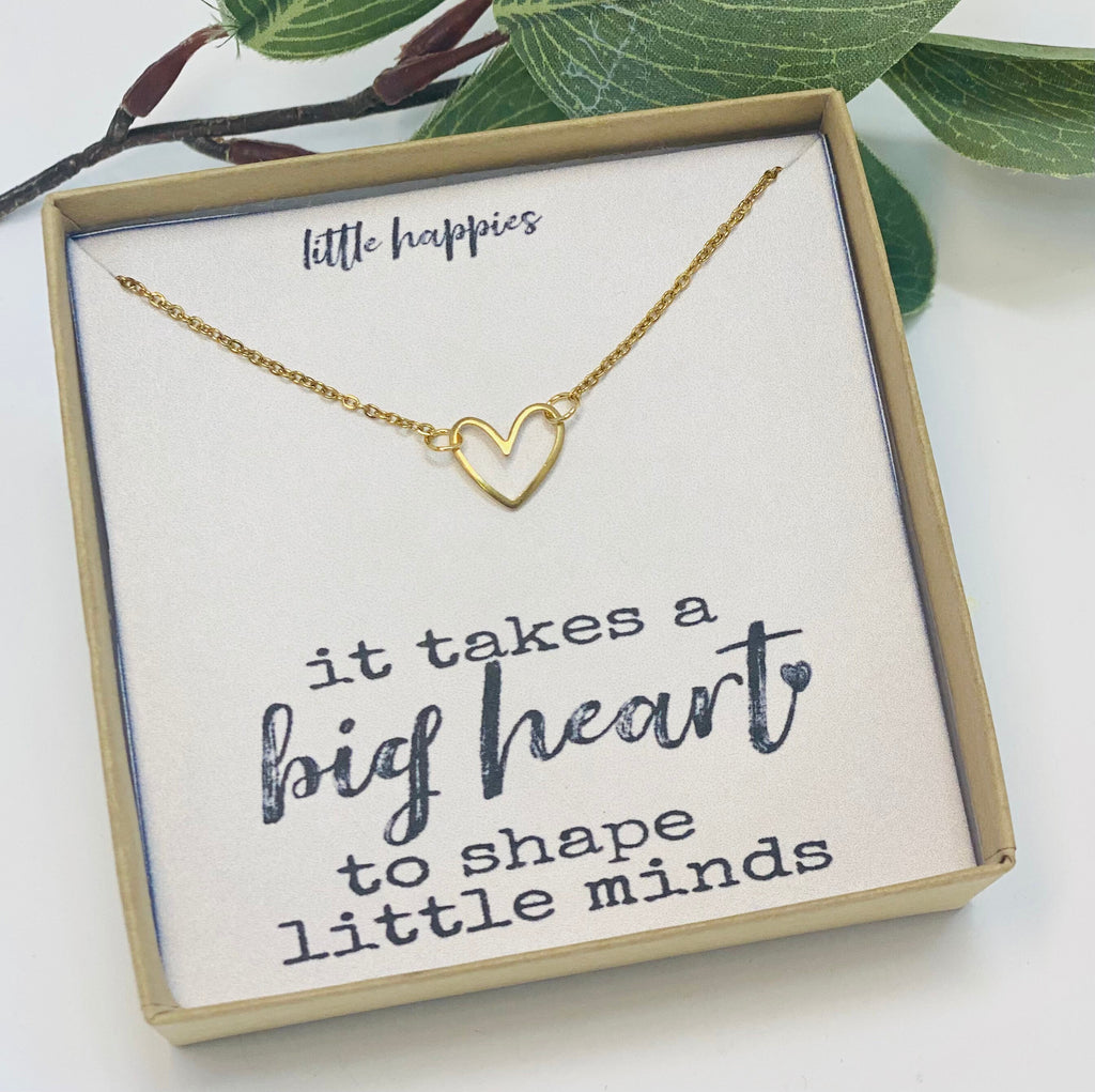 It takes a big heart to shape little minds, Thank you teacher, teacher gift, teacher appreciation, teacher, heart