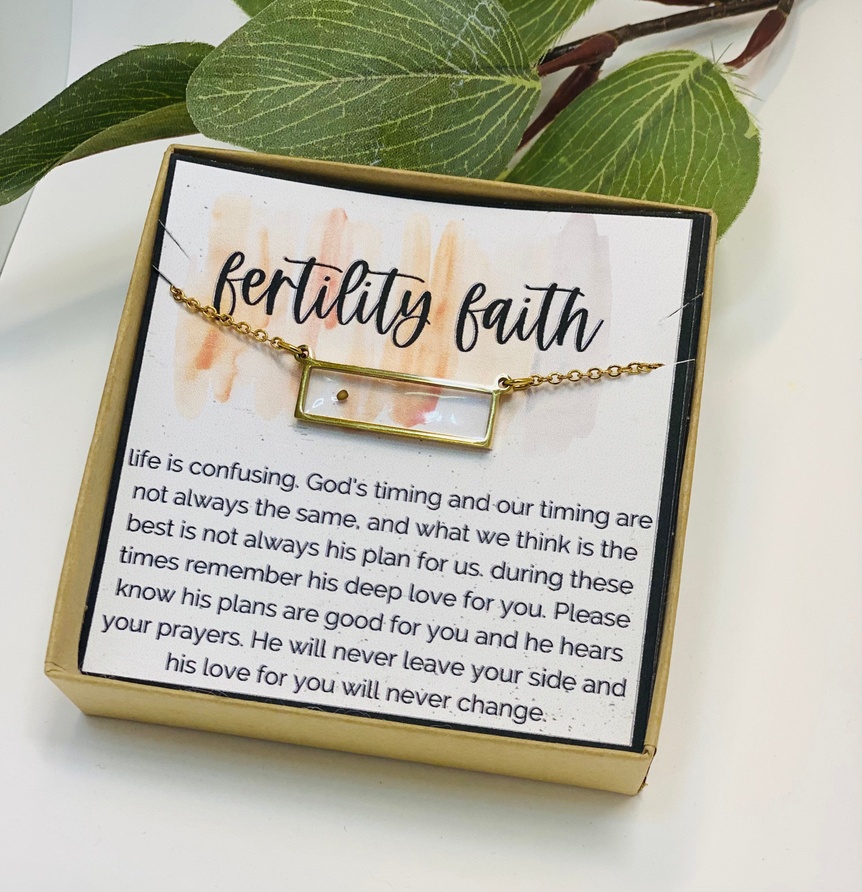 Infertility, Infertility gifts, IVF Support Gift, Miscarriage gift, IVF, Infertility Wish, Mustard Seed Necklace, Strength, Strength Jewelry