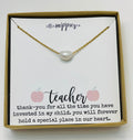 Cute teacher's gifts, Daycare provider gifts, Pre school teacher gift, Pearl necklace, Student teacher gifts, Sunday school teacher