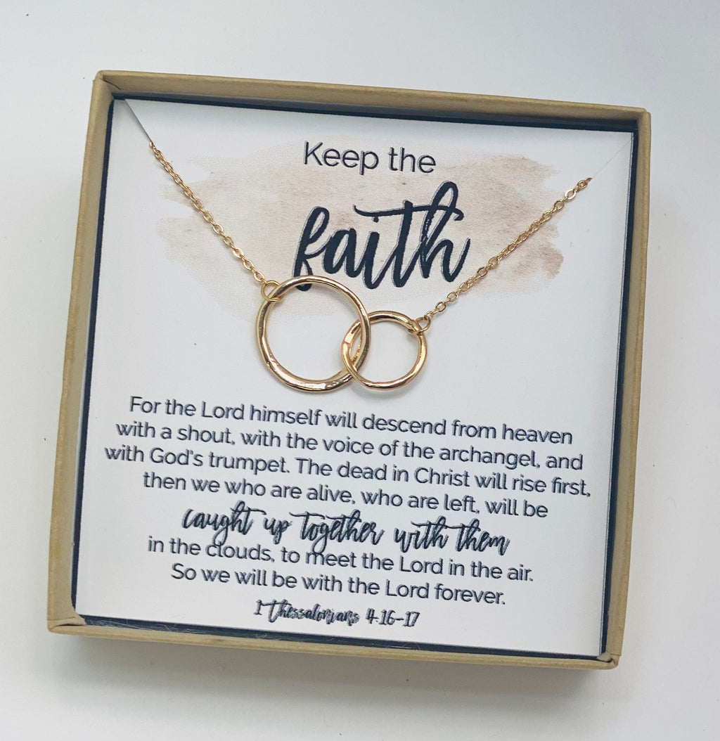 Blessed jewelry, Christian gifts, Keep the faith, Circle necklace, Christian pendant, Strength necklace, Religious jewelry, Christian card