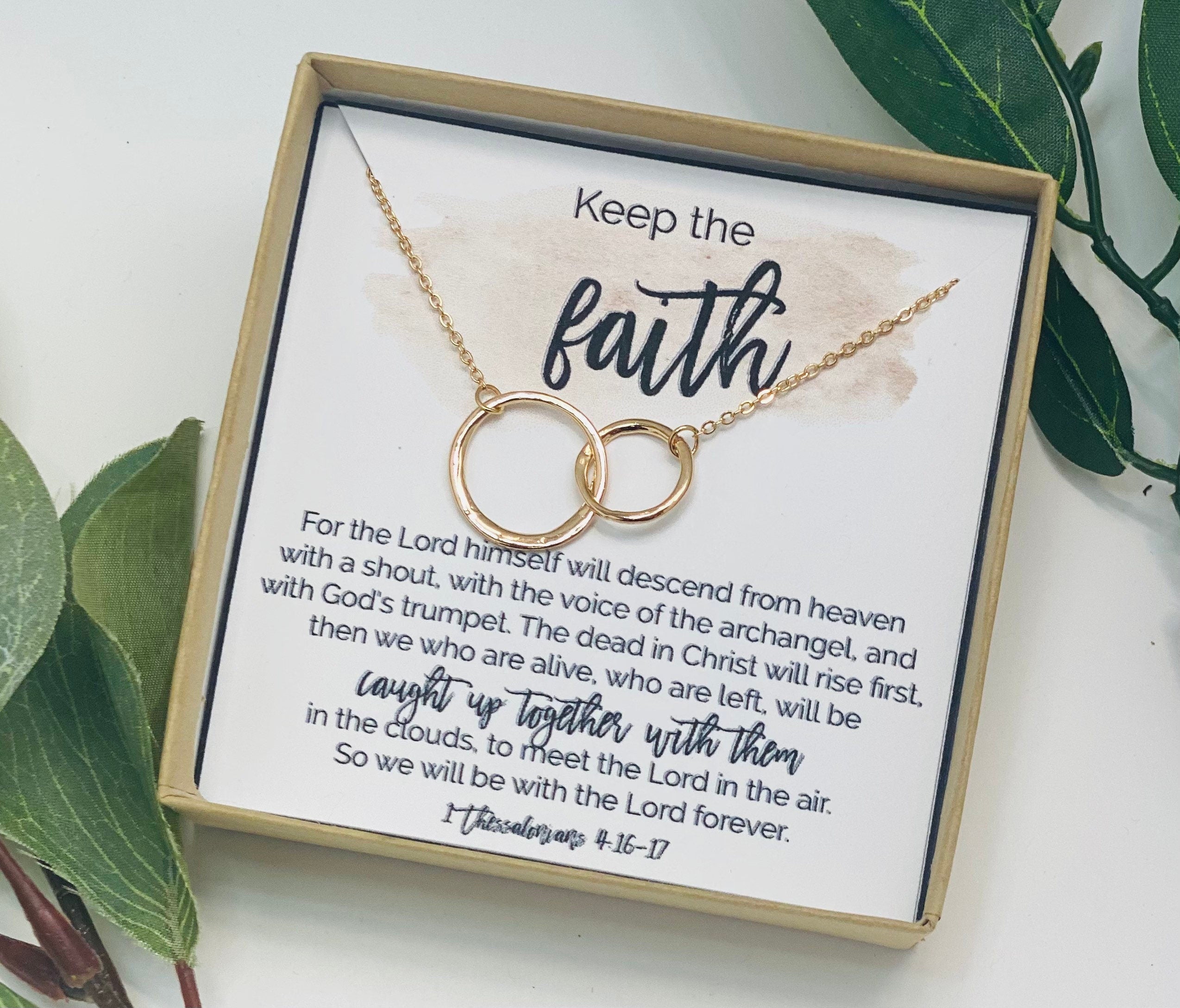 Blessed jewelry, Christian gifts, Keep the faith, Circle necklace, Christian pendant, Strength necklace, Religious jewelry, Christian card