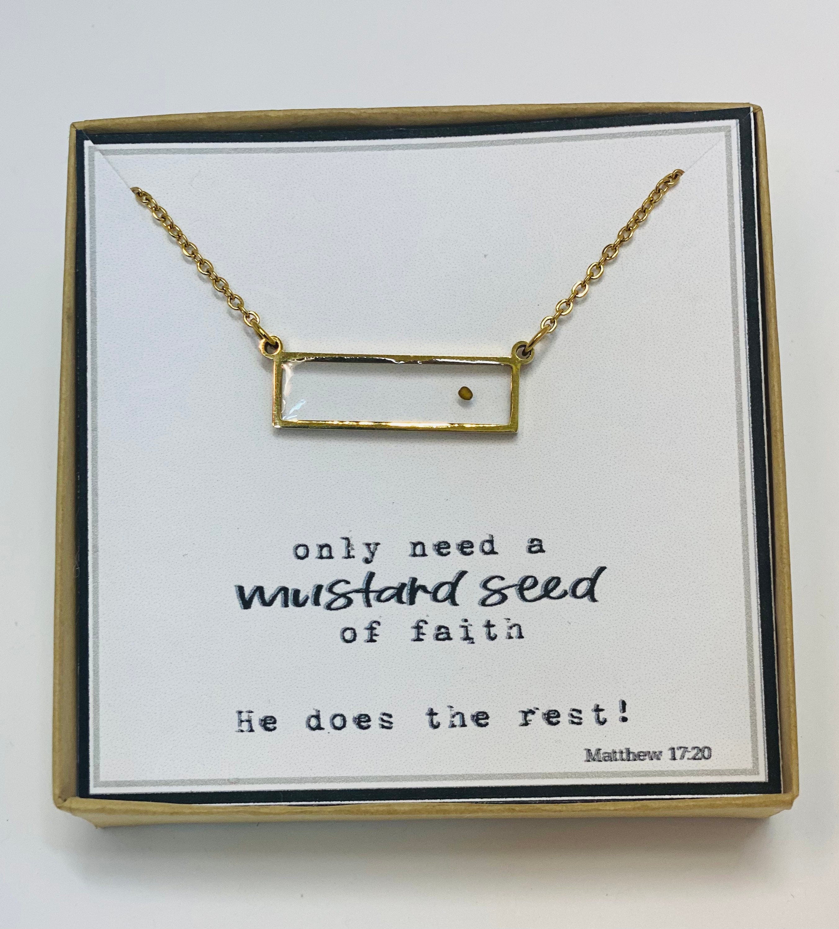 Mustard Seed Necklace, Mustard Seed Jewelry, Mustard Seed Charm, Christian Jewelry, Faith Necklace, Encouragement Gift, Cancer Gift