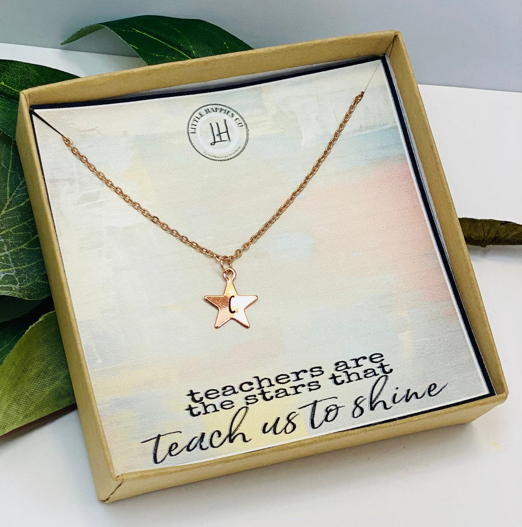 Teacher Gifts, Teacher Necklace, Christmas Gift Teacher, Star Necklace, Personalized Teacher Gift, Handmade Jewelry, Teacher Appreciation