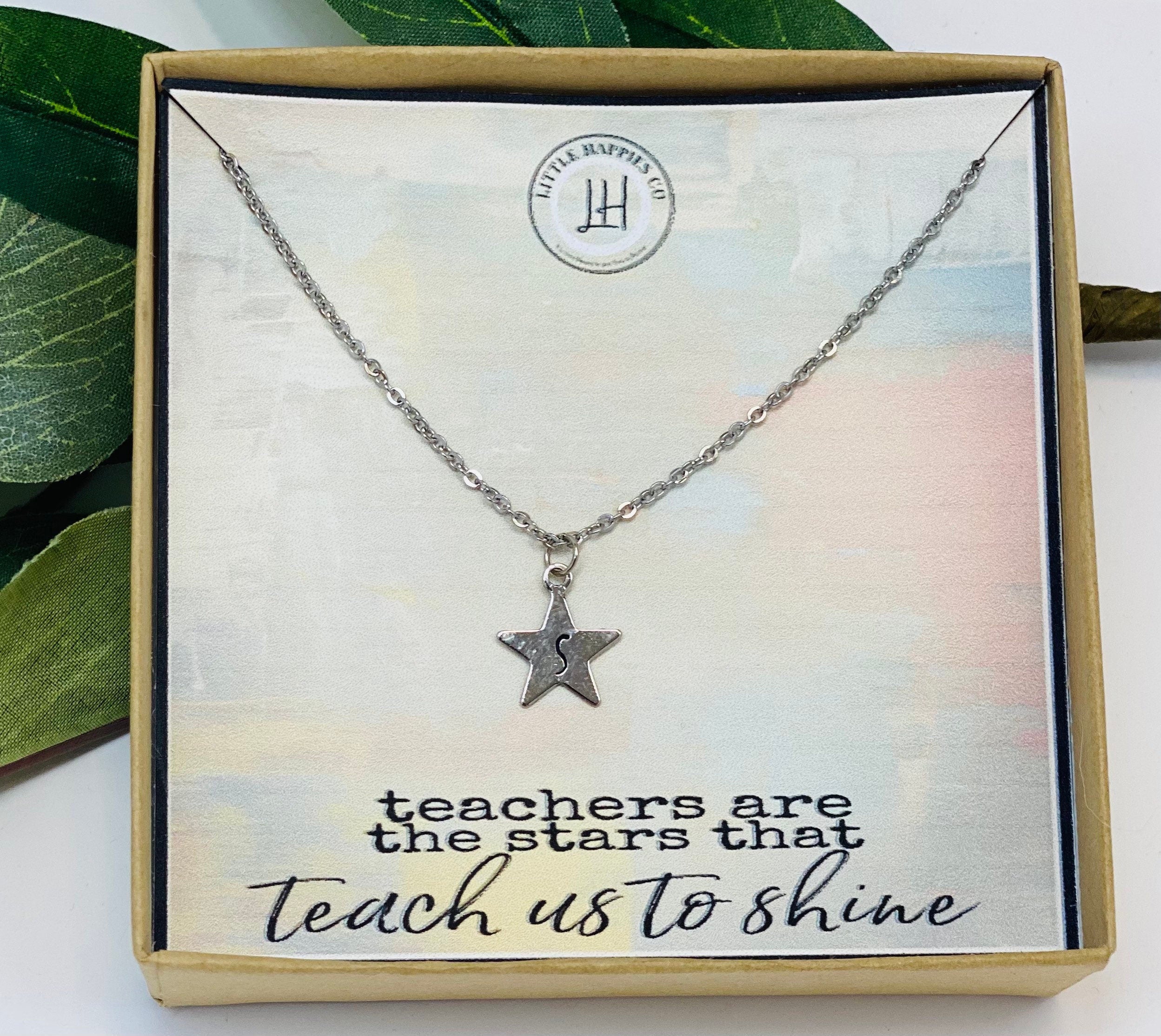 Teacher Gifts, Teacher Necklace, Christmas Gift Teacher, Star Necklace, Personalized Teacher Gift, Handmade Jewelry, Teacher Appreciation