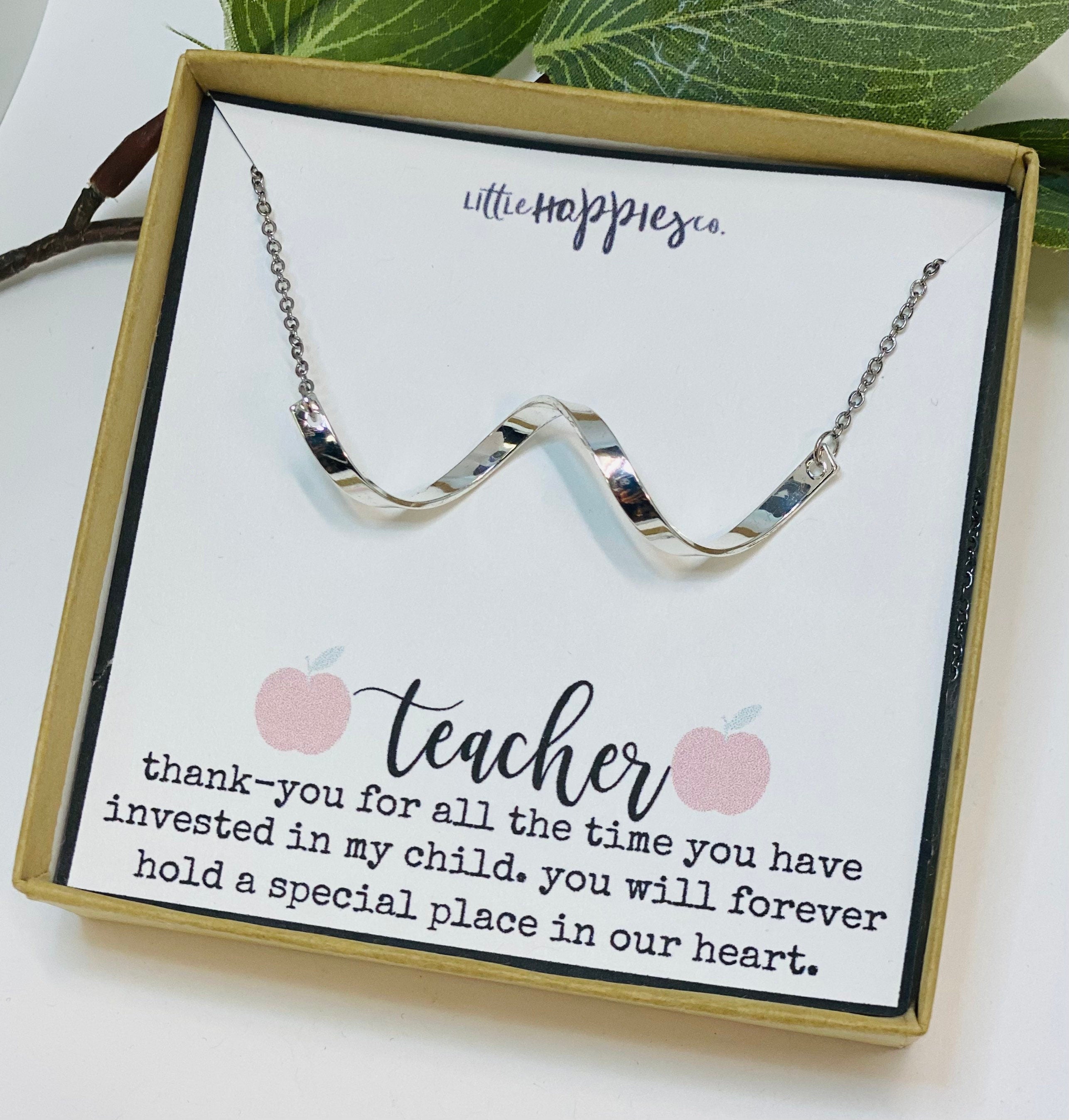 Teacher Necklace, Small Gift for Teacher, Teacher Gifts, Teacher Jewelry, Teacher Appreciation, Christmas Gift for Teacher, Gift for Teacher