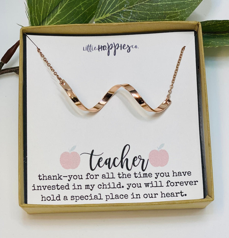 Teacher Necklace, Small Gift for Teacher, Teacher Gifts, Teacher Jewelry, Teacher Appreciation, Christmas Gift for Teacher, Gift for Teacher