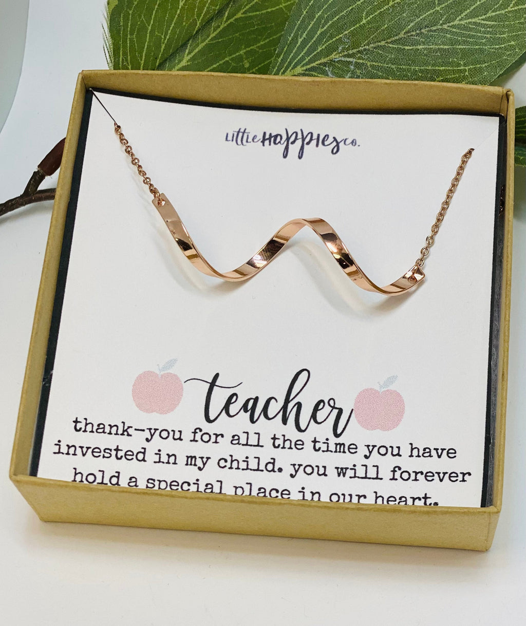 Teacher Necklace, Small Gift for Teacher, Teacher Gifts, Teacher Jewelry, Teacher Appreciation, Christmas Gift for Teacher, Gift for Teacher