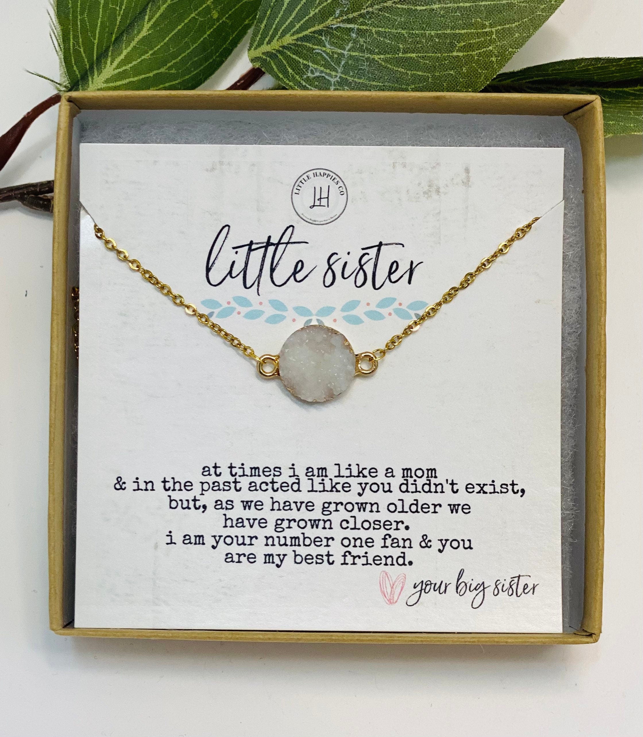 Sister Necklace, Little Sister Gifts, Gift for little sister, Sister Birthday, Little Sister Big Sister, Sister Gift, Quote, Necklace