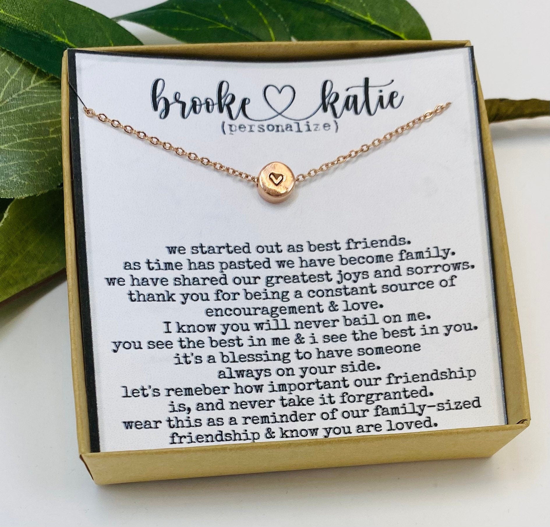 BFF Necklace, Personalized Name Necklace, Gift for Best Friend, Friend Gifts for women, Friend Quotes, Friend gift, Christmas Gift