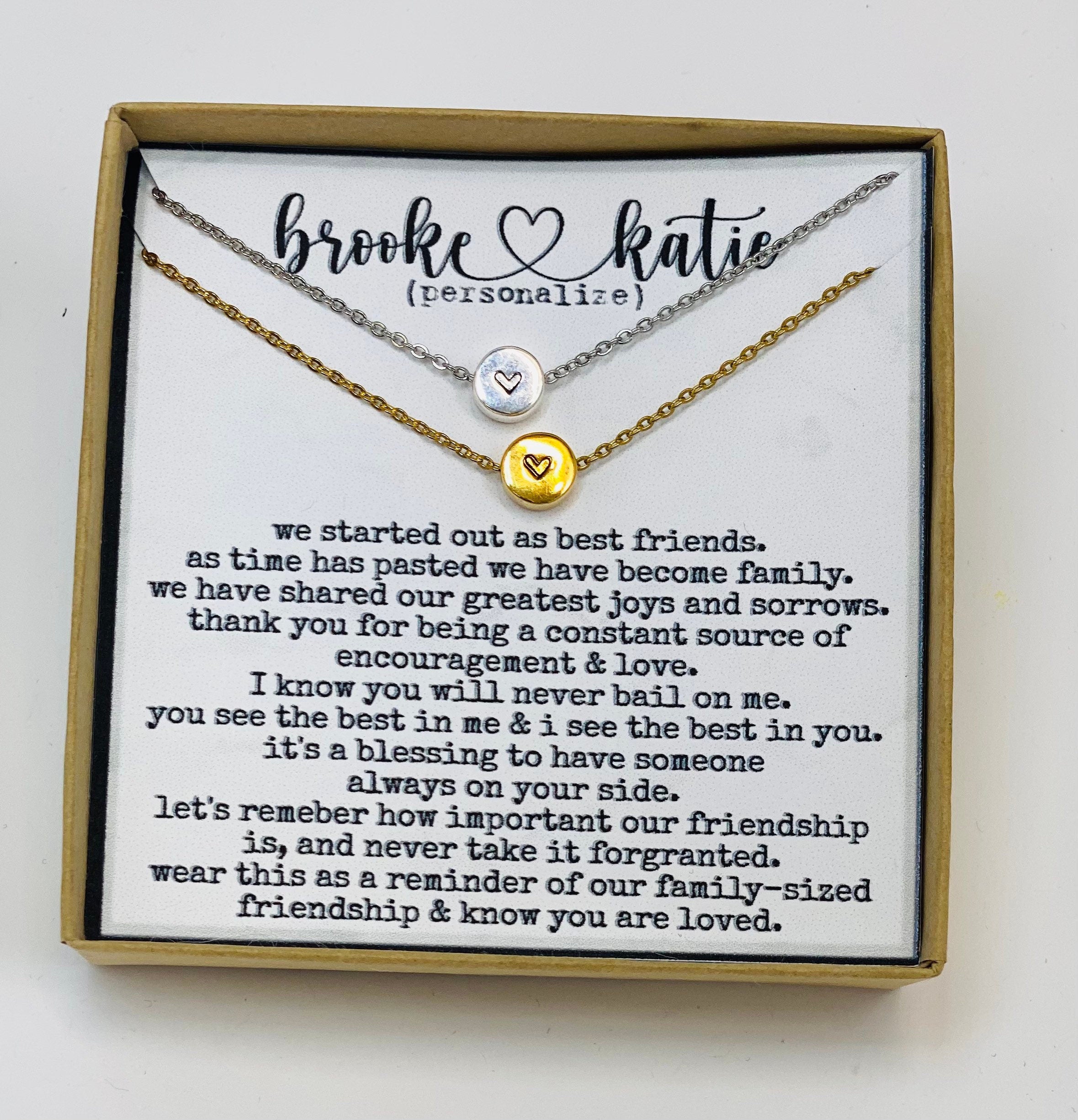 BFF Necklace, Double Necklace, Friendship Necklaces, Best Friend Necklace, Set of 2, Double Necklace, Friend Group Gifts, Best Friend Gift