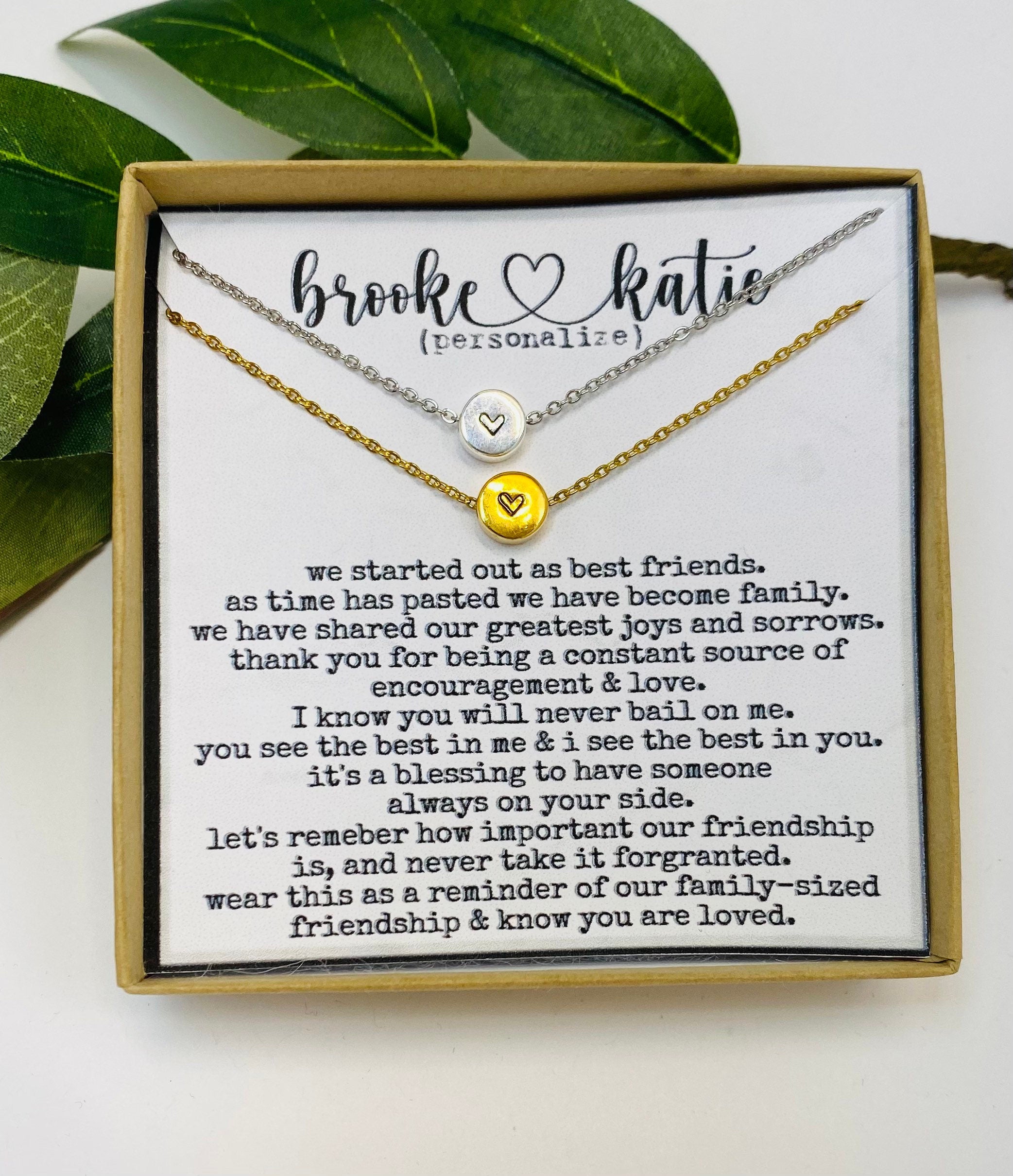 BFF Necklace, Double Necklace, Friendship Necklaces, Best Friend Necklace, Set of 2, Double Necklace, Friend Group Gifts, Best Friend Gift