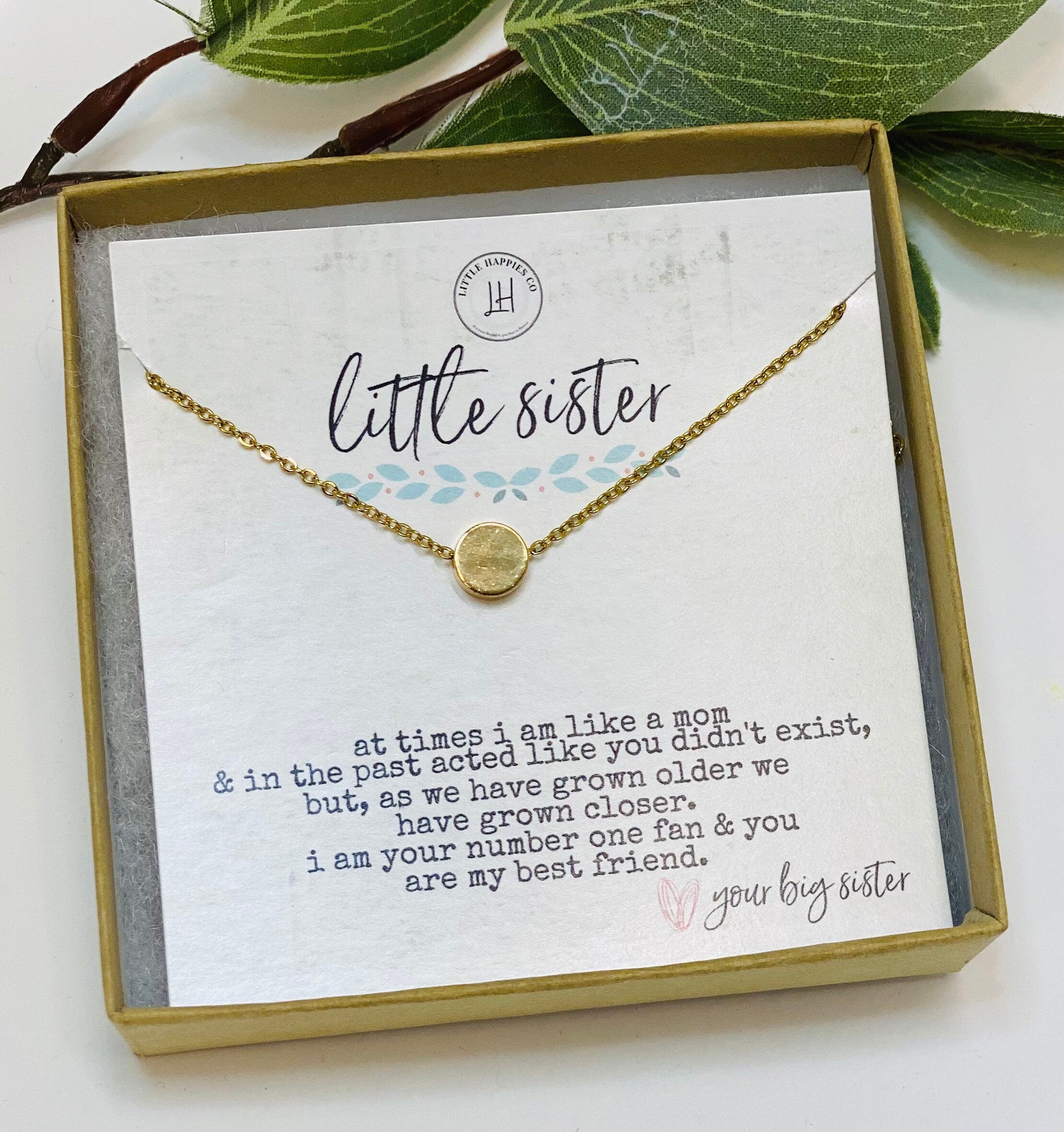 Little Sister Gift, Little Sister Big Sister, Gift for Little Sister, Little Sister Necklace, Sister Gift, Christmas Gift for Little Sister