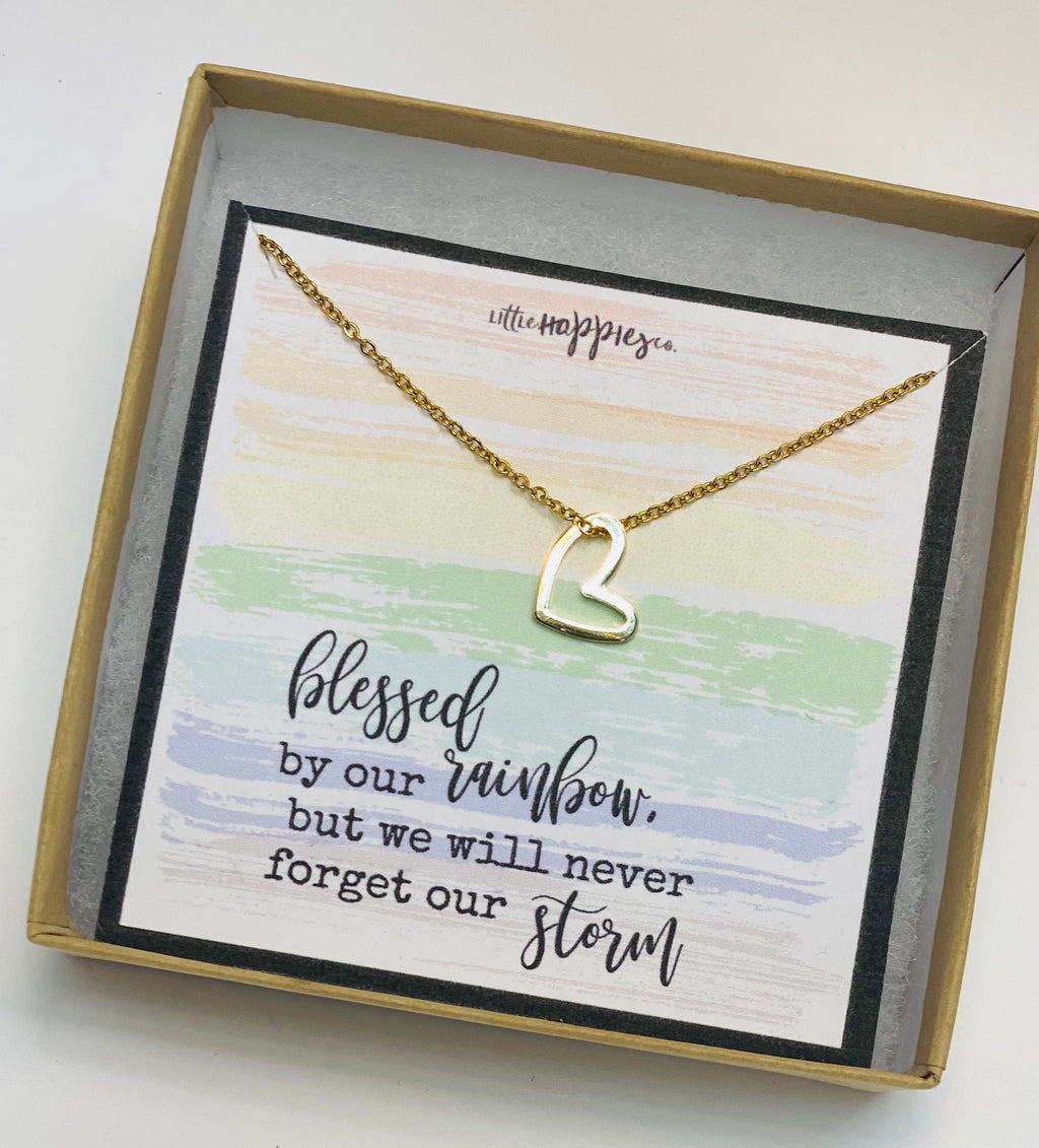 Rainbow baby necklace, rainbow babies, rainbow baby , baby after miscarriage, motherhood necklace, miscarriage gift, gift for rainbow baby