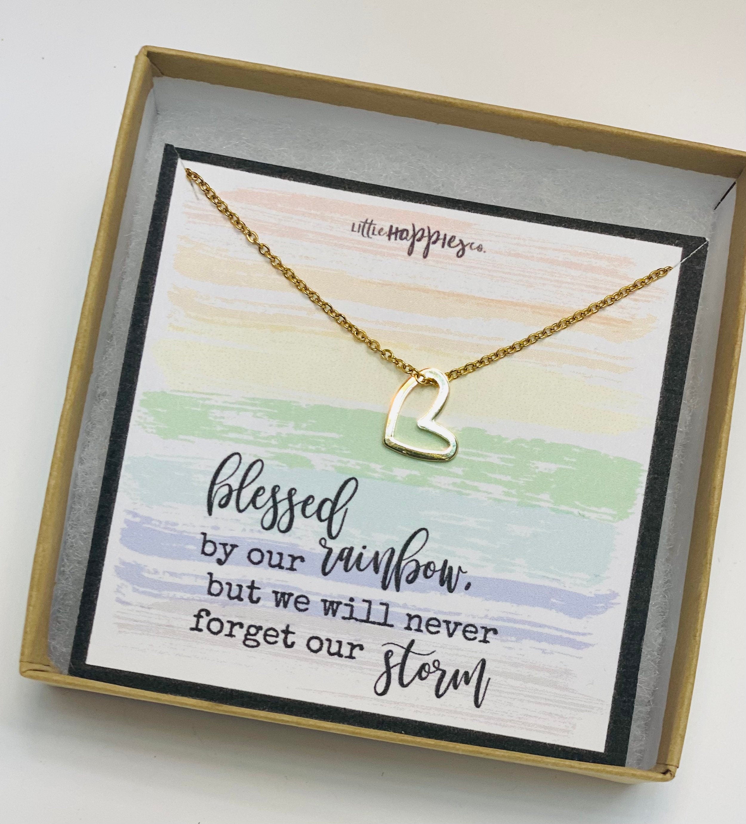 Rainbow baby necklace, rainbow babies, rainbow baby , baby after miscarriage, motherhood necklace, miscarriage gift, gift for rainbow baby