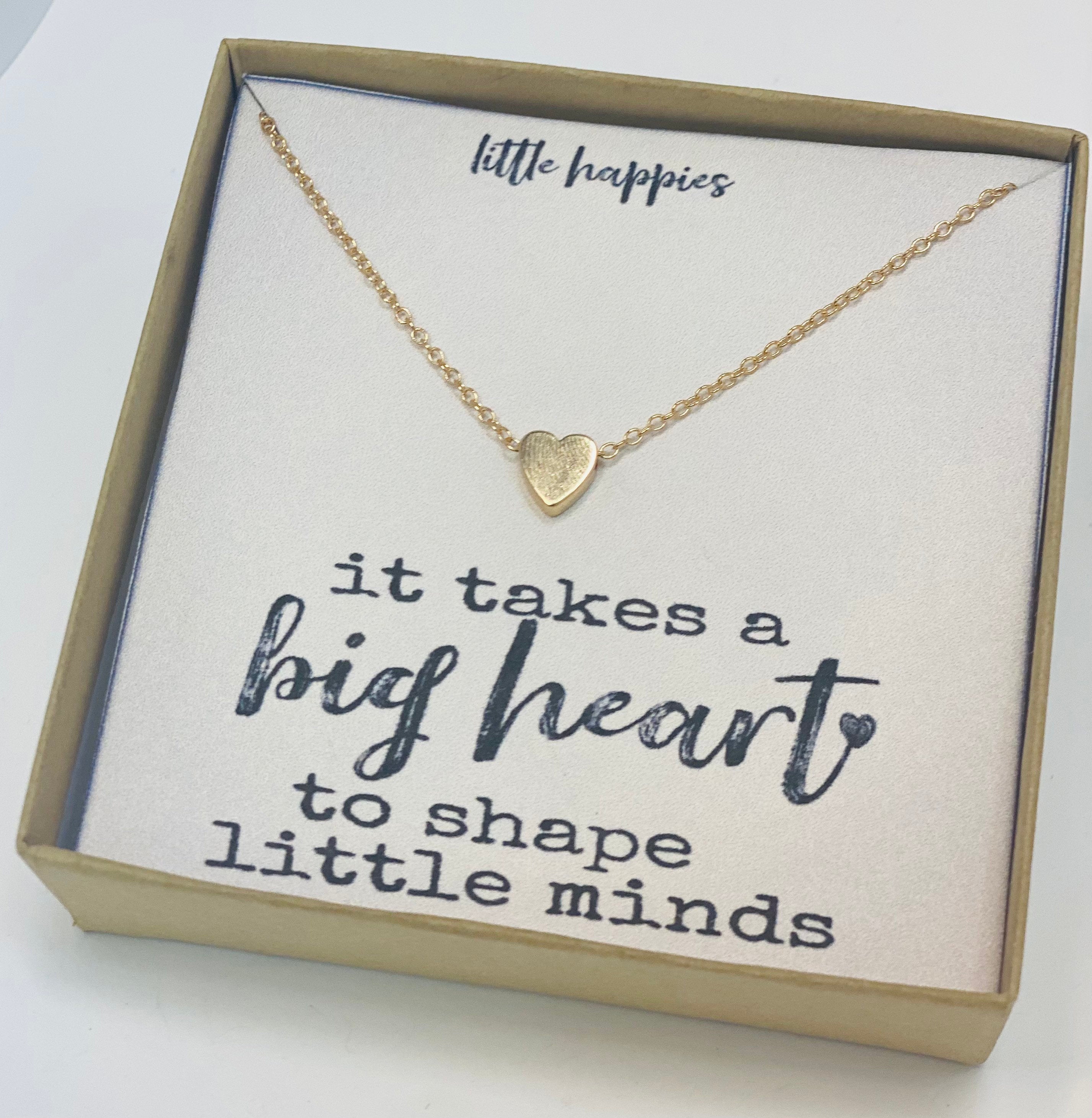 Teacher Gifts, Gift for Teacher, It Takes A Big Heart, Heart Necklace, Christmas Gifts for Teachers, Teacher Appreciation Gift, Teacher