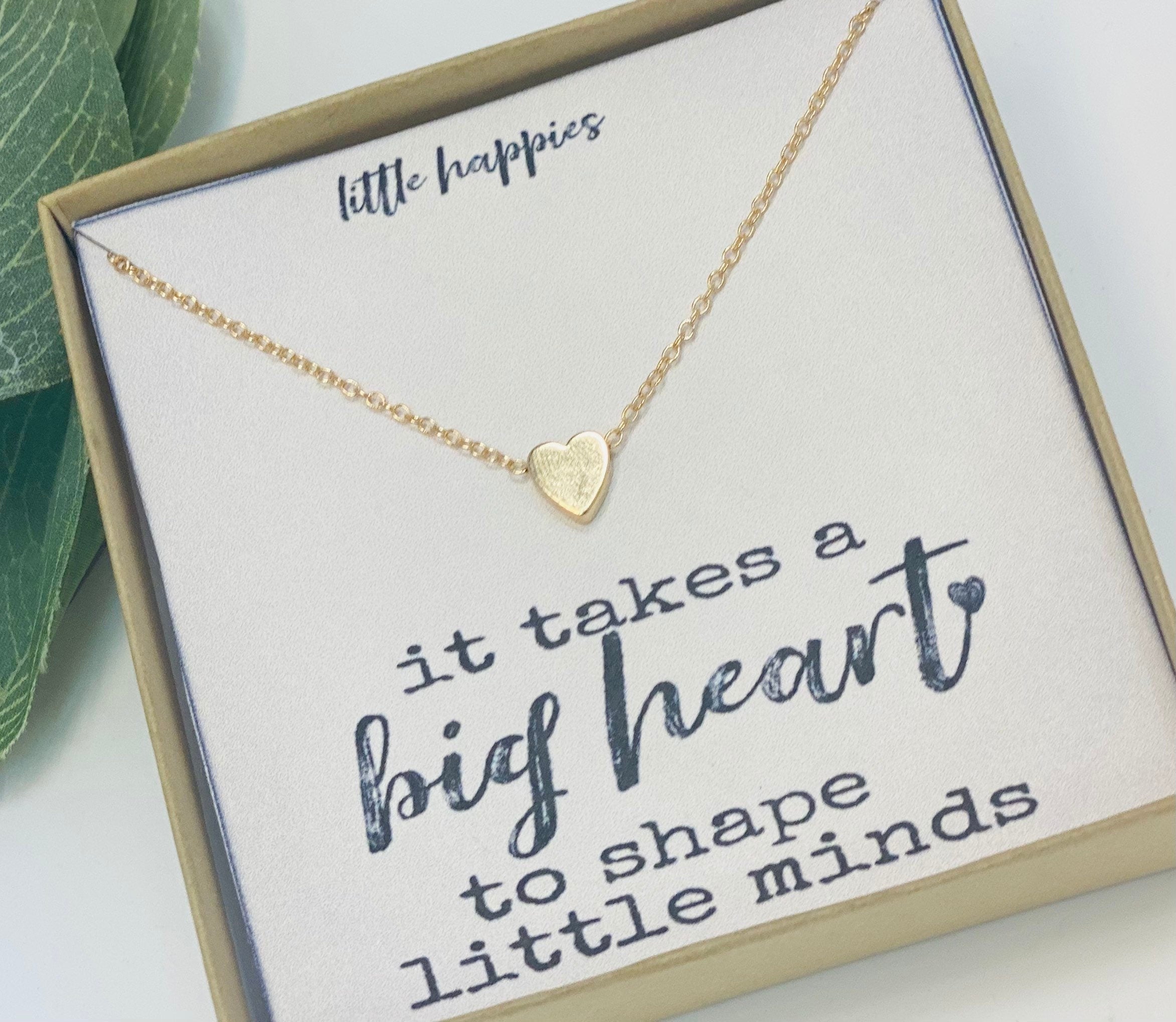 Teacher Gifts, Gift for Teacher, It Takes A Big Heart, Heart Necklace, Christmas Gifts for Teachers, Teacher Appreciation Gift, Teacher