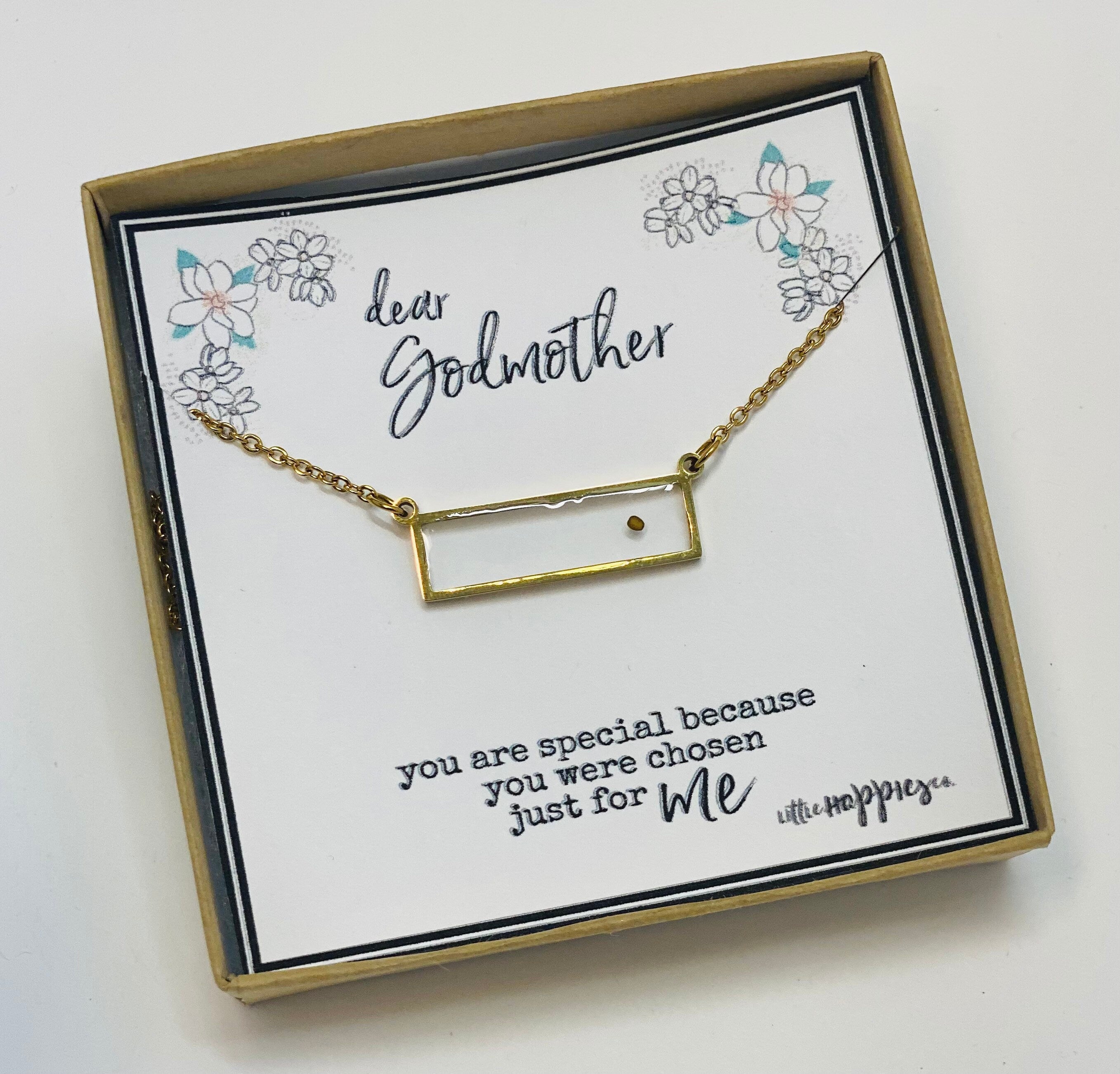Mustard seed necklace, Godmother Necklace, Gift for Godmother, Baptism Gift, Christmas Gift for Godmother, Gift from Goddaughter Godmother