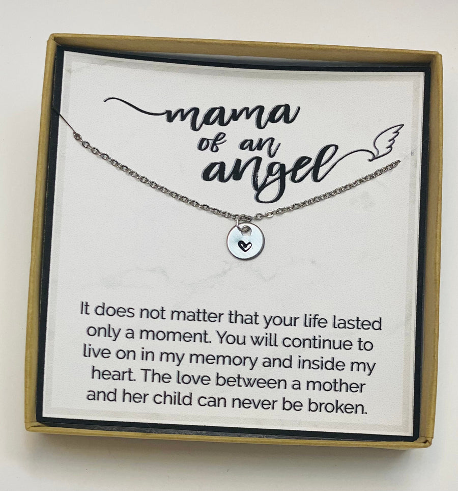 Mom of an Angel, sympathy gift Angel Wing Necklace, Angel Wings, Miscarriage necklace, gift for miscarriage, miscarriage keepsake