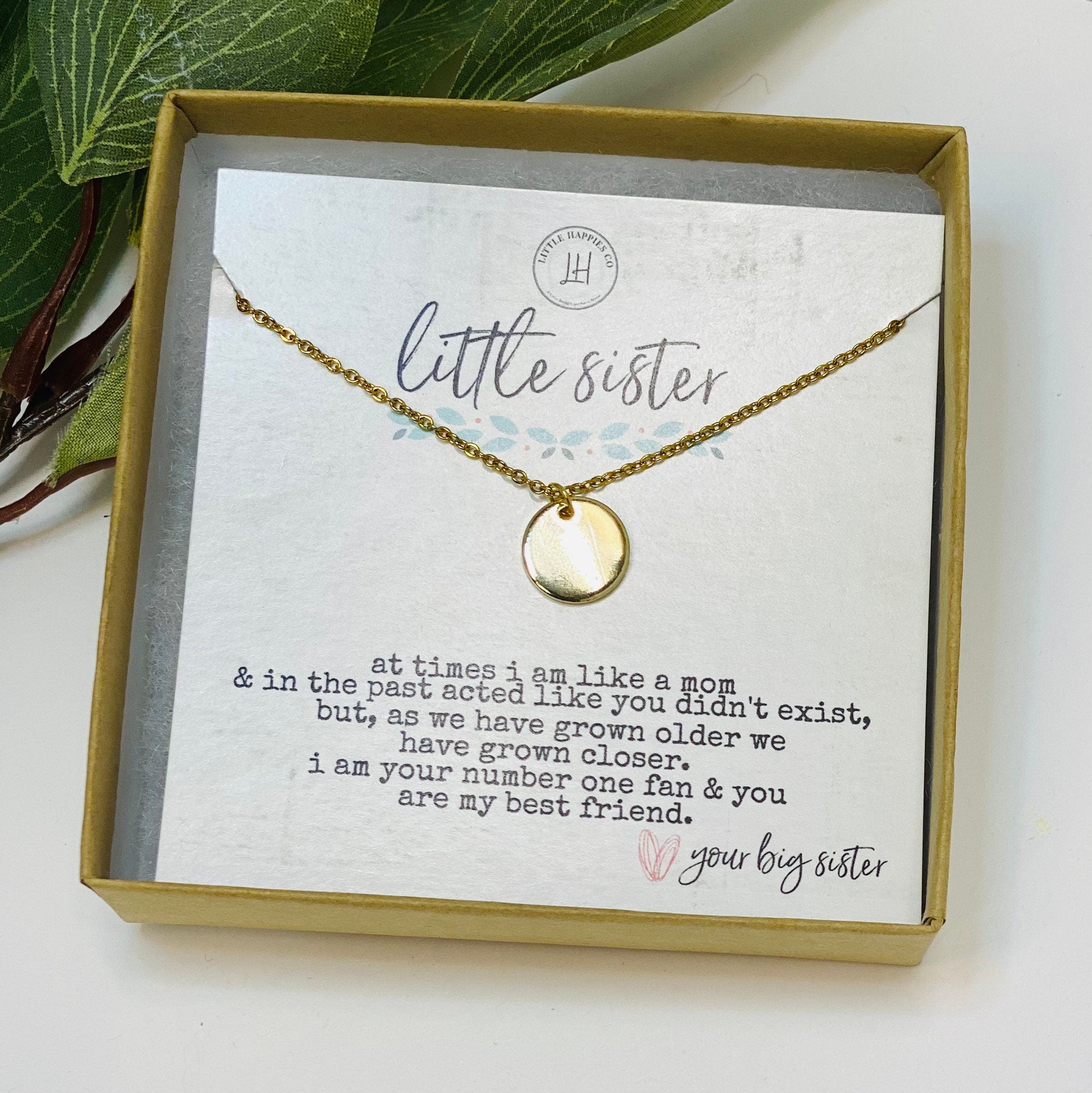 Little Sister Gift, Little Sister Big Sister, Gift for Little Sister, Little Sister Necklace, Sister Gift, Christmas Gift for Little Sister